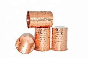 Vidrio de cobre Sin tallo Vino Cerveza Vidrio para beber Forma redonda Color oro rosa Estilo vintage Vidrio de cobre - Product Image 3