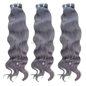 Extensions de cheveux naturels indonésiens ondulés à double trame, 100 % cheveux humains vierges Remy, cuticules alignées, vente en gros - Product Image 1