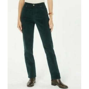 Pantaloni Lexington in velluto a coste da donna Charter Club, a vita alta, modellanti, antipiega, con tecnologia a vita media, verde scuro, taglia 16 - Product Image 1