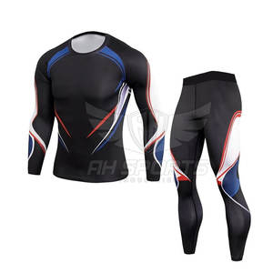 Ropa de gimnasio para hombre Ropa deportiva de secado rápido Traje de compresión para trotar y MMA Ropa deportiva Patrón Traje de entrenamiento personalizable - Product Image 1