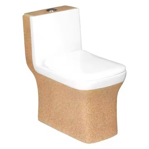 Armoire à eau une pièce en céramique décorative de couleur dorée Toilettes sanitaires de luxe au sol - Product Image 1