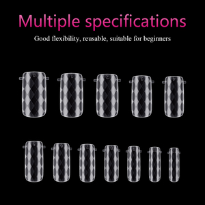 Offre Spéciale 3D diamant amande conseils plaque à ongles flexible presse sur ongles <span class=keywords><strong>Gel</strong></span> doux portant des ongles irréguliers double forme - Product Image 6