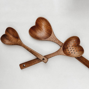 Cuchara en forma de corazón de diseño único de madera resistente cucharas de madera de alta calidad y cucharas de Skimmer - Product Image 2