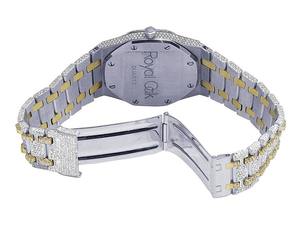 นาฬิกาฮิปฮอปผู้ชายแบบ Iced Out ประดับเพชรโมอิสซาไนต์ ตัวเรือนเงินแท้ชุบ นาฬิกาควอตซ์หรูหราสำหรับผู้ชาย เครื่องประดับแฟชั่น - Product Image 5