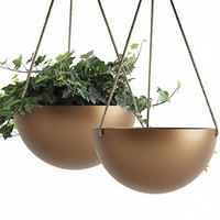 Pot de fleurs suspendu moderne en métal doré avec longue chaîne, décoration murale intérieure et extérieure, plafond, pour la maison, le jardin, le balcon