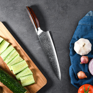 Commandes en gros personnalisées Service OEM ODM Couteau de chef de cuisine professionnel japonais en acier Damas Manche en bois de rose - Product Image 6