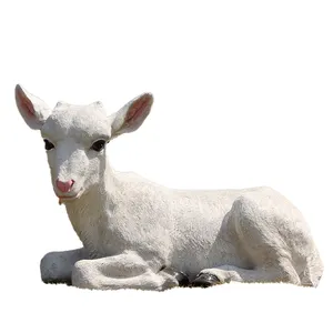 Modèles d'animaux de chèvre en résine de décoration de jardin de zoo de taille libre personnalisée artificielle