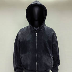 Sudadera con Capucha Personalizada de Lujo para Hombre, 100% Algodón Lavado con Ácido, con Cremallera, Gruesa, Lisa, de Invierno, de Secado Rápido, Ecológica, con Bolsillo - Product Image 5