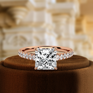 Anillo de Compromiso Solitario con Diamante Cultivado en Laboratorio, Corte Princesa, 1 Quilate, Certificado IGI, Oro Amarillo de 14k, Anillo de Bodas para Regalo de Aniversario - Product Image 5