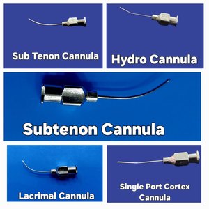 Instrumento médico de alta precisión de Corbin Sub Tenon, cánula de anestesia de acero inoxidable con fórceps de punta redondeada suave, calibre 23