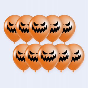Globos de Halloween Party Love, 12 Piezas, Decoraciones de Fiesta con Cara de Calabaza Naranja - Product Image 1
