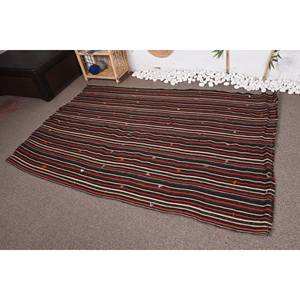 Modern Brown Striped Wool <b>Rug</b> 4.6ft X 6.9ft Polyester for Living Room Bedroom Abstract Rectangle Pattern for <b>Car</b> Use Latex - Product Image 3