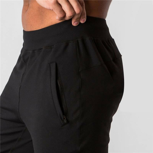 Pantalon de survêtement slim pour hommes Pantalon d'entraînement de gymnastique à motifs empilés avec poches latérales Style front plat teint en plaine - Product Image 4