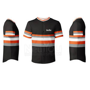 Nueva Llegada Ropa Deportiva Nombre Personalizado Impreso Tela 100% Poliéster Mejor Precio Camiseta de Béisbol - Product Image 3