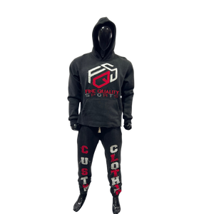 Chándal de Jogging lavado con ácido de gran tamaño personalizado para hombre, Sudadera con capucha bordada desgastada, conjunto de pantalones de chándal para chándal de invierno - Product Image 1