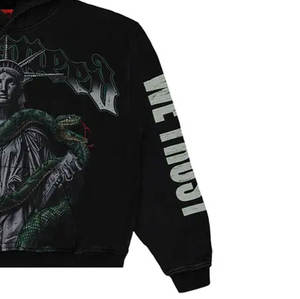 Personalizado Hombres DTG DTF Sublimación Rhinestone Sudaderas con capucha Streetwear Pullover Sudadera Moda OEM ODM Fabricante - Product Image 4