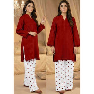 Traje de Dos Piezas para Mujer, Corte Holgado, Largo hasta el Tobillo, con Decoraciones de Borlas, Formal y Casual - Product Image 2