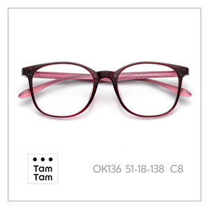 กรอบแว่นตาไทเทเนียม TamTam TR90 ป้องกันแสงสีฟ้า ทรงสี่เหลี่ยมเต็มกรอบ สวมใส่สบาย น้ำหนักเบา สไตล์คลาสสิก รุ่น OK136 สำหรับผู้ใหญ่ - Product Image 5