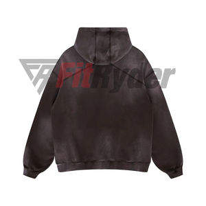 Sweat à capuche 100% coton de haute qualité lavé à l'acide séchage rapide conception de logo personnalisé impression Vintage haute rue Style hiver OEM disponible - Product Image 2