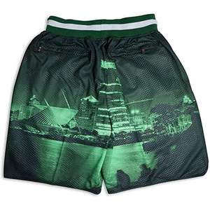 Mash pantalones cortos de gimnasio de malla de poliéster de alta calidad para hombre, estilo de lino informal clásico de verano, colores naturales, decoración de patrón sólido - Product Image 3