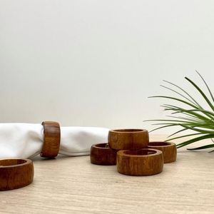 Spécial Noël, anneaux de serviette en bois écologiques fabriqués à la main en Inde, porte-serviettes décoratifs pour la cuisine, pour les fêtes - Product Image 4