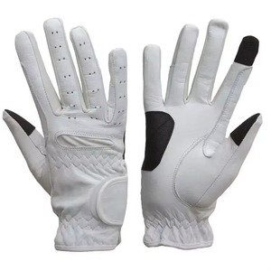 Gants d'équitation en cuir respirants à doigts complets pour hommes, fermeture auto-agrippante, séchage rapide, design couleur personnalisé, prix de gros - Product Image 3