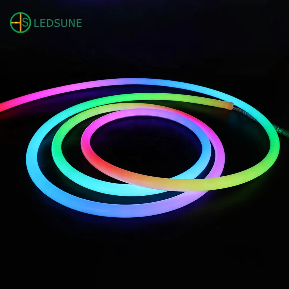 RGBIC 12V 24V Flex Silicone Tube 5m Roll Flexible Soft Neon Rope Light for Bedroom Living Gaming Room Party Christmas Decor