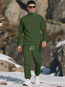 Survêtements de qualité supérieure pour hommes, manches longues, nouveau design, ensemble 2 pièces respirant et élégant, 100% coton, survêtements tendance - Product Image 3