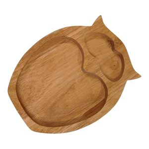 Bandeja de Servir de Madera con Forma de Búho, Madera Natural Pulida y Tratada, Plato Decorativo con Secciones para Aperitivos, Fácil de Limpiar, en Venta - Product Image 4