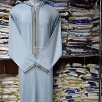 Djellaba marocaine personnalisable, Thobe d'hiver en lin, soie et polyester, respirante, longueur cheville, broderie, ODM, prête à porter