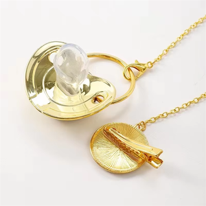 Venta caliente BPA libre de lujo oro pezón infantil chupete cadena personalizada Bling bebé chupete - Product Image 5
