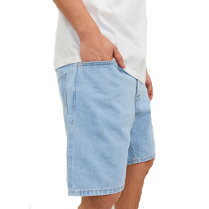 Short en jean décontracté slim avec short en jean tendance personnalisé Jeans courts fuselés pour hommes - Product Image 3