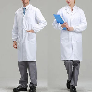 Blouse de laboratoire en denim blanc uniforme médical unisexe à manches longues uniforme de travail de laboratoire d'infirmière étudiante - Product Image 4