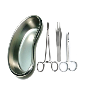 Juego de instrumentos quirúrgicos: portaagujas, fórceps Adson, tijeras de iris con bandeja de riñón de 8 ", kit de sutura de acero inoxidable - Product Image 2