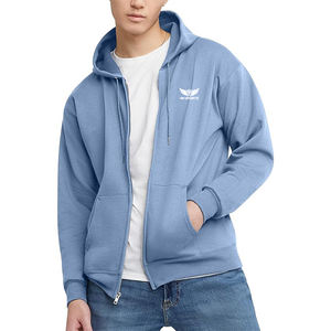 เสื้อฮู้ดมีซิปสำหรับผู้ชายเสื้อสเวตเชิ้ตขนแกะมีโลโก้ออกแบบได้ตามต้องการเสื้อผ้าลำลองผ้าฝ้ายน้ำหนักเบาผู้ผลิตฉลากส่วนตัว - Product Image 2