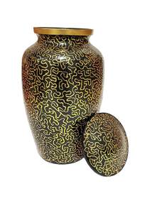 Urne en aluminium avec finition imitation bois, urne funéraire pour cendres humaines, urne commémorative pour adulte, inhumation, 200 pouces cubes, fournitures funéraires - Product Image 2