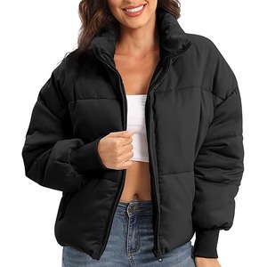 Customized Color Coated Canvas Waterproof Breathable Puffer Jacket Solid Pattern Turn-down Collar Single <b>Button</b> Closure High - Product Image 1