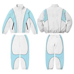 Conjunto Deportivo Retro de Invierno para Hombre, Chaqueta Cortavientos con Bloques de Color, Pantalones Deportivos, Logotipo Personalizado, Traje Deportivo Transpirable, Atuendo Elegante para Mujer - Product Image 4