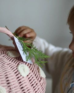 Colorful Design Natural Handmade Rattan Mushroom Shaped Storage Basket for Kid's Room Decoration & Gift Basket for Kids - Product Image 3