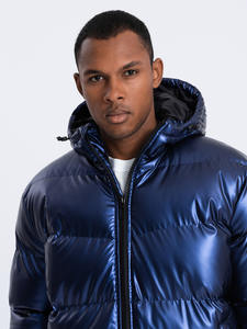 Custom Men High Quality Quilted Puffy Puffer Shiny Bubble <b>Jacket</b> For Men Winter Coat Bomber <b>Jacket</b> Hooded <b>Down</b> Puffer <b>Jacket</b> - Product Image 4