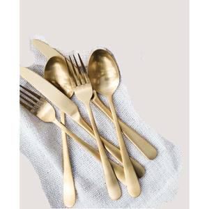 Ensemble de fourchettes en acier inoxydable plaqué or avec un design royal unique, couverts de haute qualité au design moderne pour mariage et maison - Product Image 4