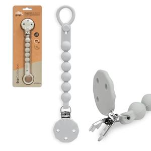 Porte-sucette en silicone gris pétrole avec chaîne pour bébés de 0 à 12 mois - Product Image 1