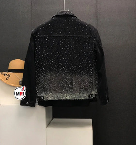 Transpirable MRI Group Chaqueta de mezclilla elegante para hombre Versión de solapa suelta con hombreras Manga larga Casual Chic Prendas de abrigo Fleece - Product Image 3