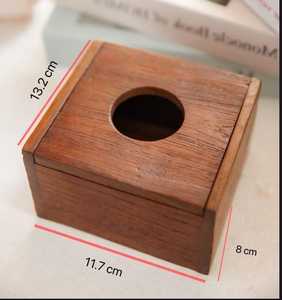 Boîte à mouchoirs en bois rustique faite à la main Hotel & Office - Product Image 4