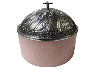 Plat de service unique en forme de dôme, en métal argenté, 1 pièce, pour hotpot, vaisselle de cuisine, casseroles, récipient alimentaire - Product Image 1