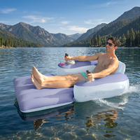 Flotador Inflable Eléctrico con Motor, Balsa de PVC Recargable para Piscina, Silla Relajante Acuática para Resort, Playa o Lago