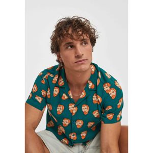 Camicia hawaiana verde da uomo con stampe Van Gogh - Product Image 1