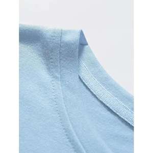 เสื้อยืดแขนสั้นสำหรับผู้ชาย100% ผ้าฝ้ายแห้งเร็วดีไซน์คอกลมระบายอากาศได้ดี200กรัมลายพื้นสำหรับผู้ใหญ่ - Product Image 4