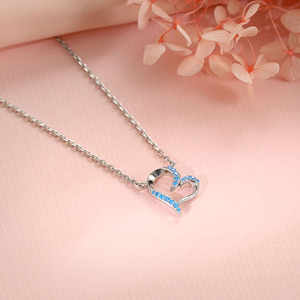 <b>Silver</b> Dewy Heart <b>Necklace</b> Zircon Diamond <b>Pearl</b> Gold Rose Gold Rhodium Plated Trendy Cute Style for Engagement Platinum Rope - Product Image 3