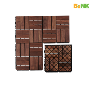 Azulejos de cubierta de madera entrelazados de Acacia de 12 listones de 12 'x 12 ''de alta calidad para muebles de exterior, suelos de balcón, ABC DIY hecho - Product Image 5